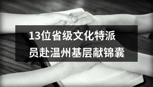 13位省级文化特派员赴温州基层献锦囊