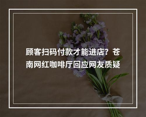 顾客扫码付款才能进店？苍南网红咖啡厅回应网友质疑