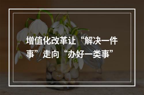 增值化改革让“解决一件事”走向“办好一类事”