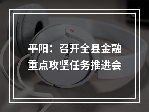 平阳：召开全县金融重点攻坚任务推进会
