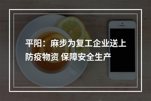 平阳：麻步为复工企业送上防疫物资 保障安全生产