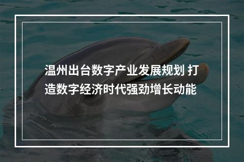 温州出台数字产业发展规划 打造数字经济时代强劲增长动能