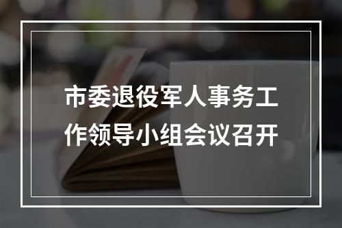 市委退役军人事务工作领导小组会议召开