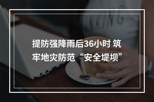 提防强降雨后36小时 筑牢地灾防范“安全堤坝”