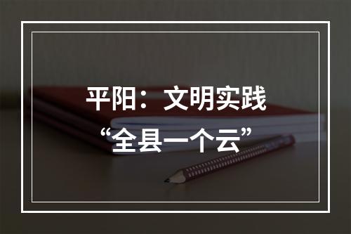 平阳：文明实践“全县一个云”