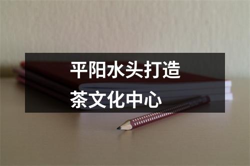 平阳水头打造茶文化中心