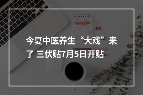 今夏中医养生“大戏”来了 三伏贴7月5日开贴