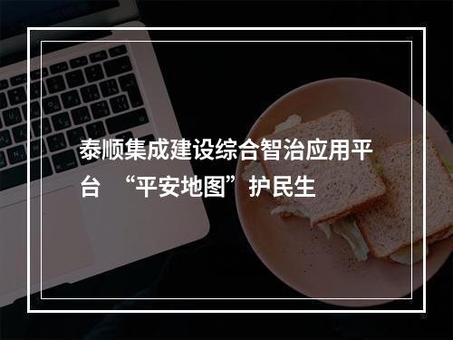 泰顺集成建设综合智治应用平台  “平安地图”护民生