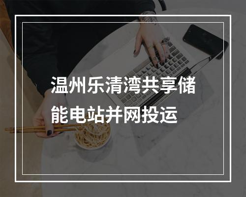 温州乐清湾共享储能电站并网投运