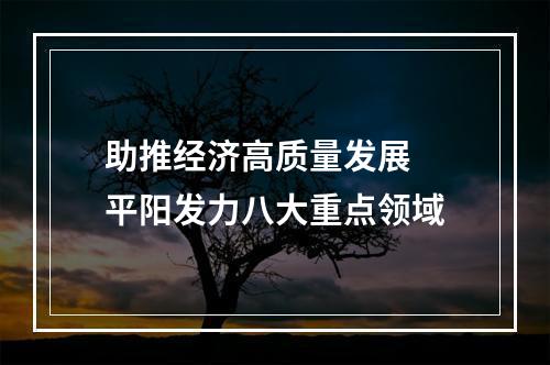 助推经济高质量发展  平阳发力八大重点领域