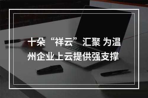 十朵“祥云”汇聚 为温州企业上云提供强支撑