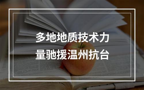 多地地质技术力量驰援温州抗台
