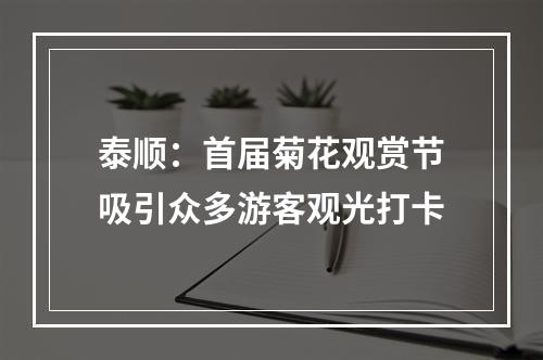 泰顺：首届菊花观赏节吸引众多游客观光打卡