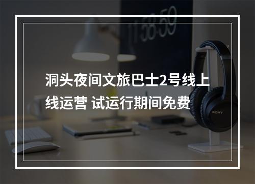 洞头夜间文旅巴士2号线上线运营 试运行期间免费