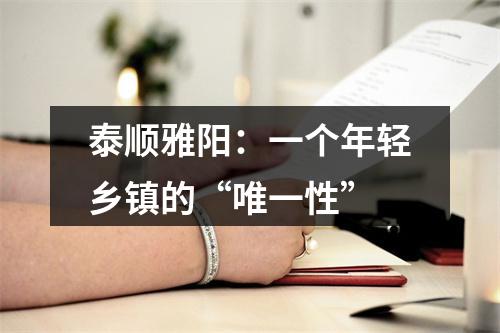 泰顺雅阳：一个年轻乡镇的“唯一性”