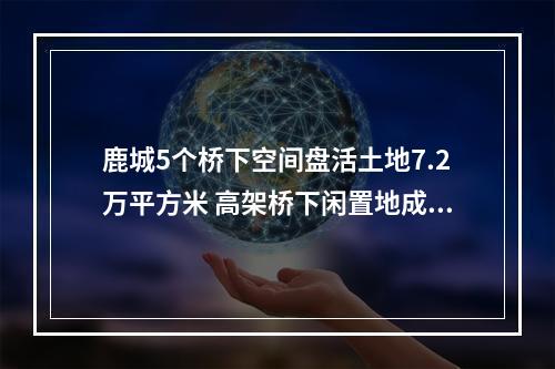鹿城5个桥下空间盘活土地7.2万平方米 高架桥下闲置地成休闲好去处