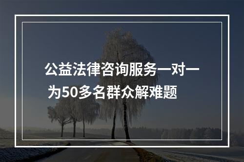 公益法律咨询服务一对一 为50多名群众解难题