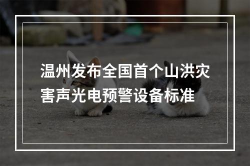 温州发布全国首个山洪灾害声光电预警设备标准