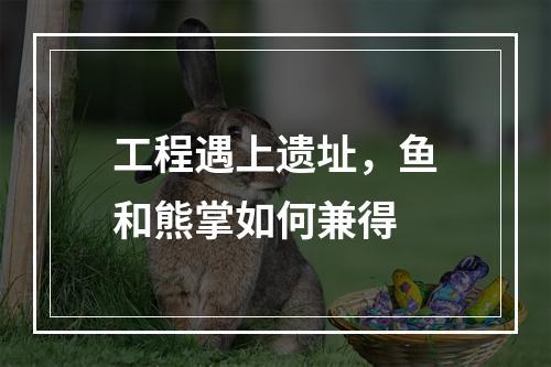 工程遇上遗址，鱼和熊掌如何兼得