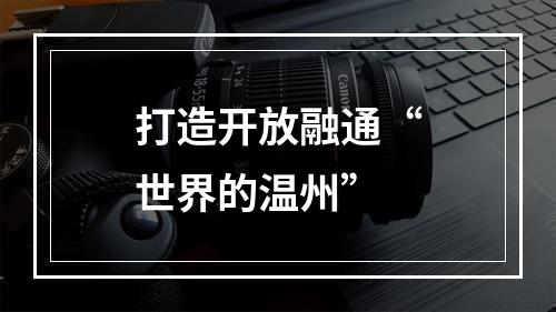 打造开放融通“世界的温州”