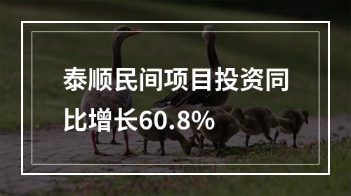 泰顺民间项目投资同比增长60.8%
