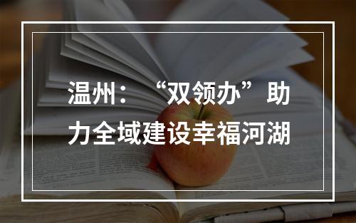 温州：“双领办”助力全域建设幸福河湖