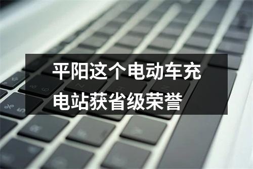 平阳这个电动车充电站获省级荣誉