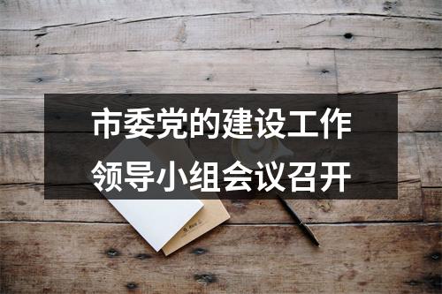 市委党的建设工作领导小组会议召开