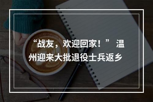 “战友，欢迎回家！” 温州迎来大批退役士兵返乡