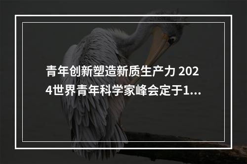 青年创新塑造新质生产力 2024世界青年科学家峰会定于11月在温启幕