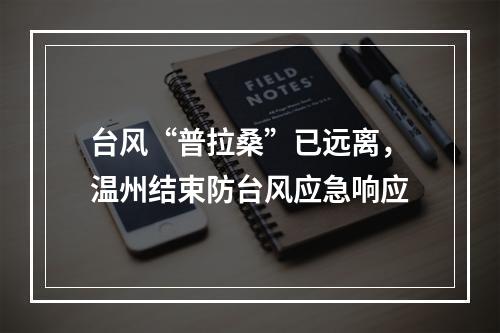 台风“普拉桑”已远离，温州结束防台风应急响应