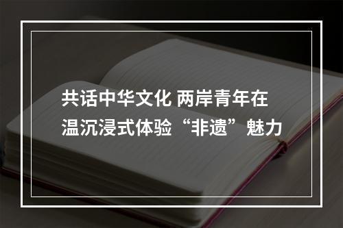 共话中华文化 两岸青年在温沉浸式体验“非遗”魅力