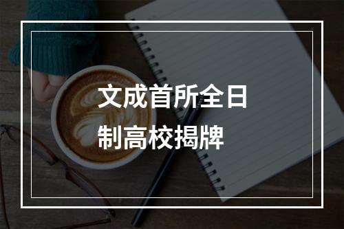 文成首所全日制高校揭牌