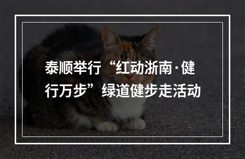 泰顺举行“红动浙南·健行万步”绿道健步走活动