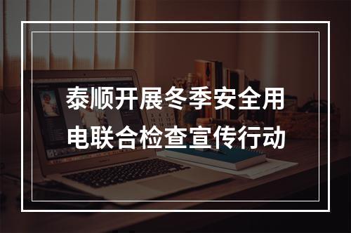 泰顺开展冬季安全用电联合检查宣传行动