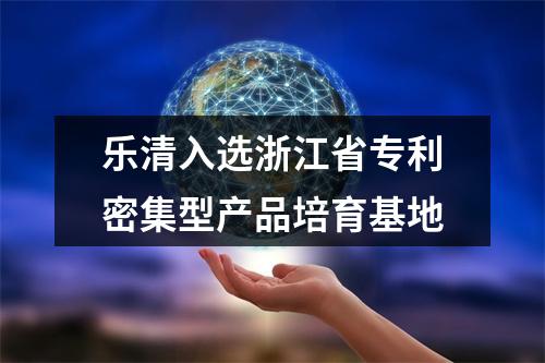 乐清入选浙江省专利密集型产品培育基地