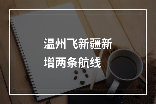 温州飞新疆新增两条航线