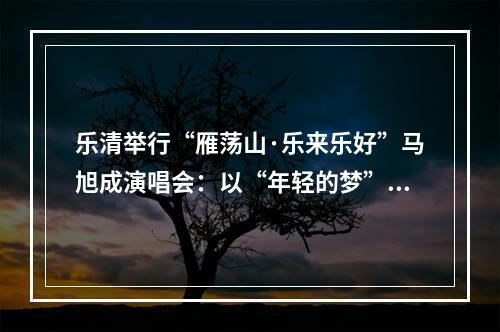 乐清举行“雁荡山·乐来乐好”马旭成演唱会：以“年轻的梦”唱出“游子的情”