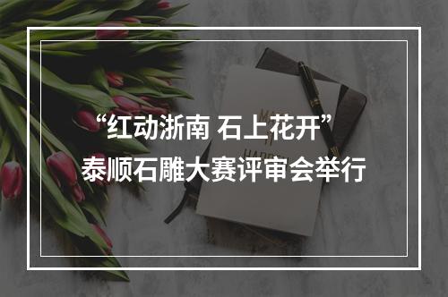 “红动浙南 石上花开”泰顺石雕大赛评审会举行