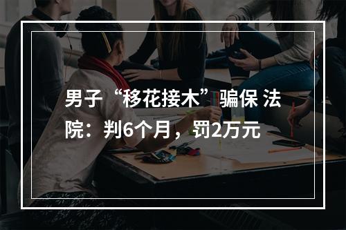 男子“移花接木”骗保 法院：判6个月，罚2万元