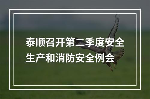 泰顺召开第二季度安全生产和消防安全例会