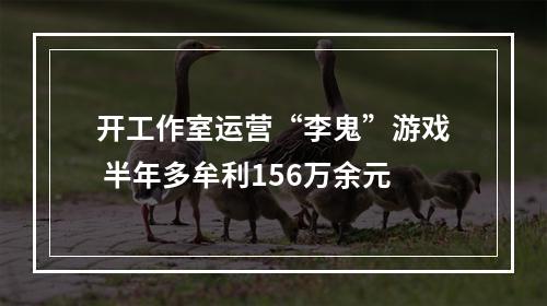 开工作室运营“李鬼”游戏 半年多牟利156万余元