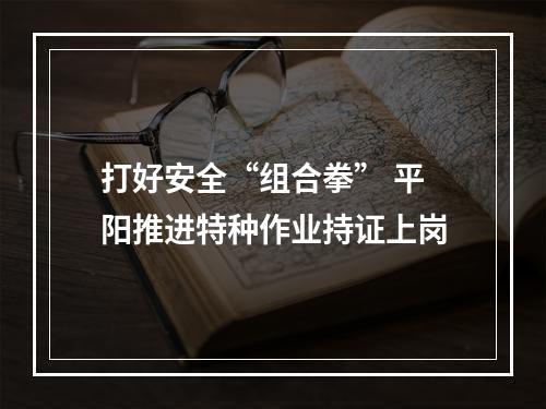 打好安全“组合拳” 平阳推进特种作业持证上岗