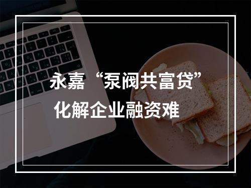 永嘉“泵阀共富贷” 化解企业融资难