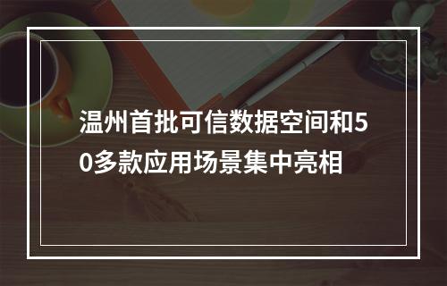 温州首批可信数据空间和50多款应用场景集中亮相