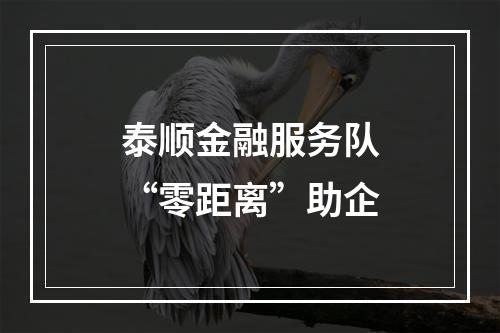 泰顺金融服务队“零距离”助企