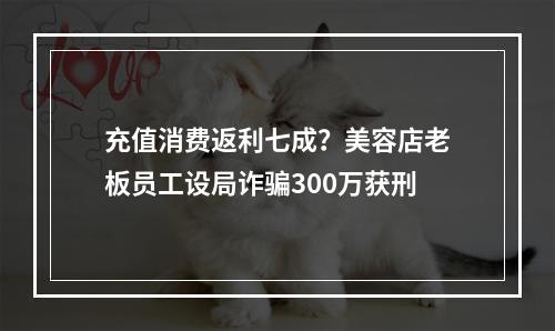 充值消费返利七成？美容店老板员工设局诈骗300万获刑