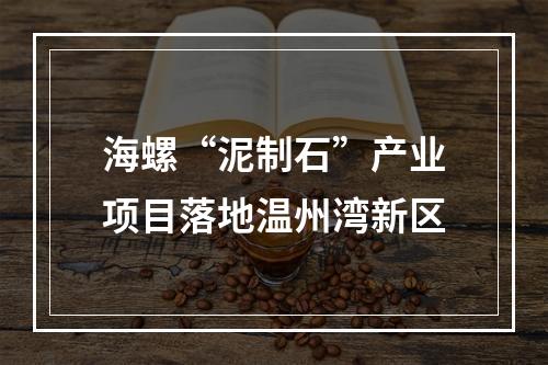 海螺“泥制石”产业项目落地温州湾新区