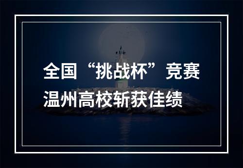 全国“挑战杯”竞赛温州高校斩获佳绩