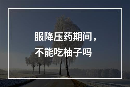 服降压药期间，不能吃柚子吗